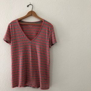 J.Crew Vintage Cotton striped tee. Sz Large.
